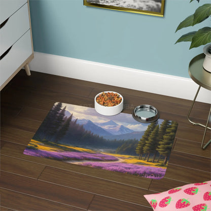 Mountain Spring Meadow Pet Food Mat (12x18) - 12’’ × 18’’ / Rectangle - Pets