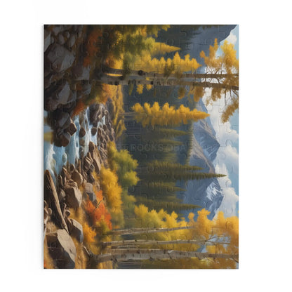 Mountain Stream Golden Aspen Jigsaw Puzzle — 120/252/500-Piece - Puzzle