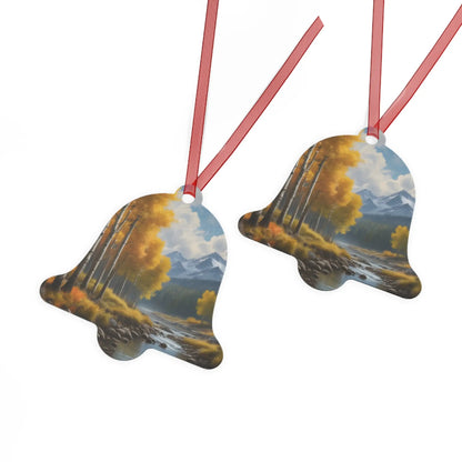 Mountain Stream Metal Ornament — Autumn Aspens Holiday Decoration - Home Decor