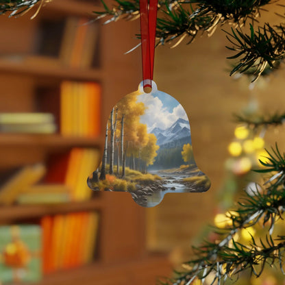 Mountain Stream Metal Ornament — Autumn Aspens Holiday Decoration - Home Decor