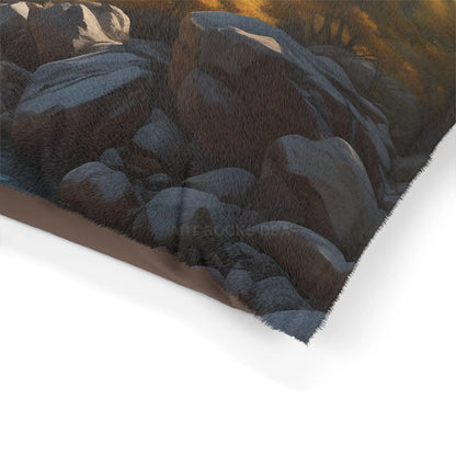 Mountain Stream Pet Bed — Scenic Autumn Landscape Dog & Cat Cushion - Pets