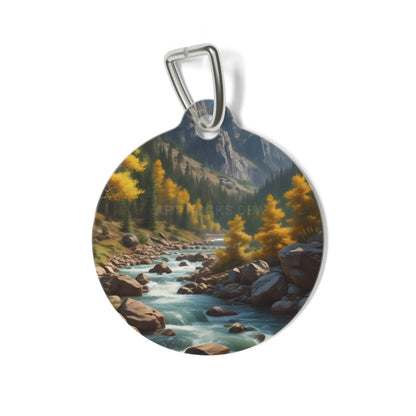 Mountain Stream Pet Tag — Scenic River Landscape Dog ID Tag - 1’’ - Pets