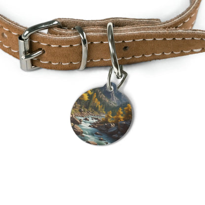 Mountain Stream Pet Tag — Scenic River Landscape Dog ID Tag - 1’’ - Pets