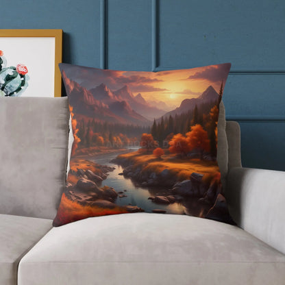Mountain Sunset Decorative Pillow | Cozy Home Décor Gift for Nature Lovers Relaxation Living Room Accessory