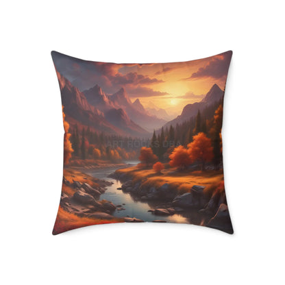 Mountain Sunset Decorative Pillow | Cozy Home Décor Gift for Nature Lovers Relaxation Living Room Accessory
