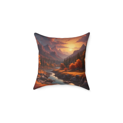 Mountain Sunset Decorative Pillow | Cozy Home Décor Gift for Nature Lovers Relaxation Living Room Accessory