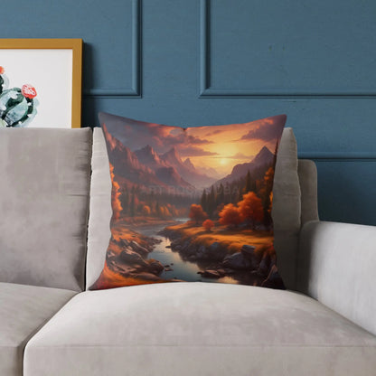 Mountain Sunset Decorative Pillow | Cozy Home Décor Gift for Nature Lovers Relaxation Living Room Accessory