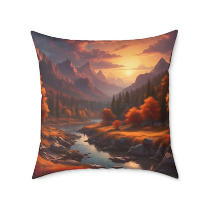Mountain Sunset Decorative Pillow | Cozy Home Décor Gift for Nature Lovers Relaxation Living Room Accessory