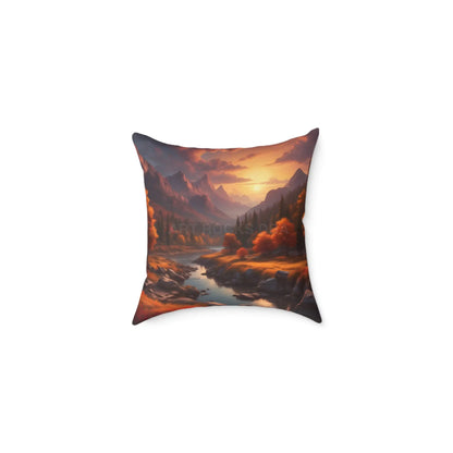 Mountain Sunset Decorative Pillow | Cozy Home Décor Gift for Nature Lovers Relaxation Living Room Accessory
