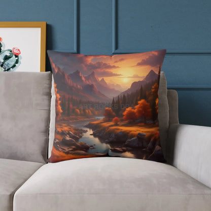 Mountain Sunset Decorative Pillow | Cozy Home Décor Gift for Nature Lovers Relaxation Living Room Accessory