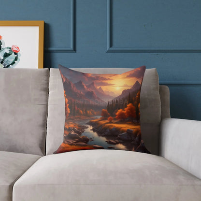 Mountain Sunset Decorative Pillow | Cozy Home Décor Gift for Nature Lovers Relaxation Living Room Accessory