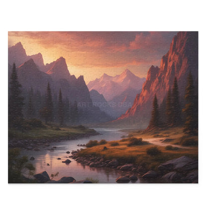 Mountain Sunset Landscape Puzzle — 120/252/500-Piece Scenic Jigsaw - 20’’ × 16’’ (500 pcs) - Puzzle