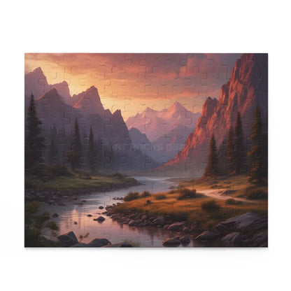 Mountain Sunset Landscape Puzzle — 120/252/500-Piece Scenic Jigsaw - Puzzle