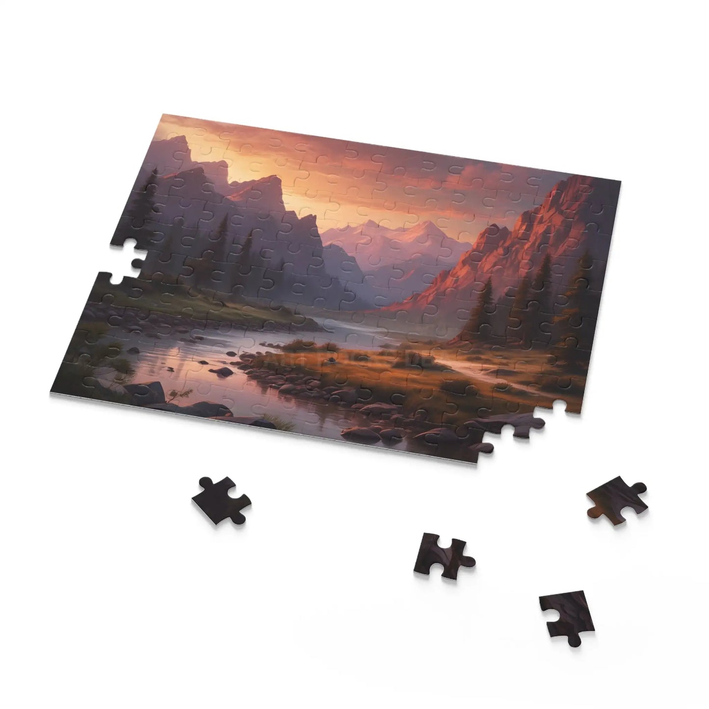 Mountain Sunset Landscape Puzzle — 120/252/500-Piece Scenic Jigsaw - Puzzle