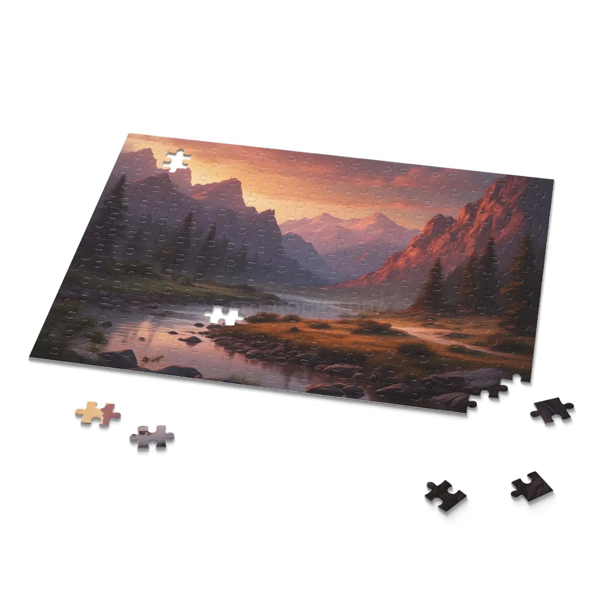 Mountain Sunset Landscape Puzzle — 120/252/500-Piece Scenic Jigsaw - Puzzle