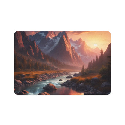 Mountain Sunset Pet Food Mat (12x18) — Scenic Non-Slip Feeding Placemat for Dogs & Cats - 12’’ × 18’’ / Rectangle - Pets