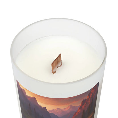 Mountain Sunset Scented Candle — Frosted Glass 11oz - Home Decor