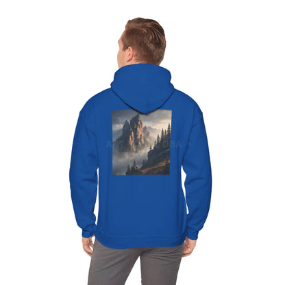 Mountain Top Unisex Hooded Sweatshirt - Cozy Creative Wear for Artists Nature Lovers Gift for Art Enthusiasts