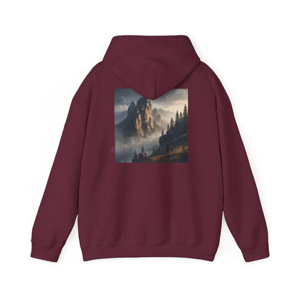 Mountain Top Unisex Hooded Sweatshirt - Cozy Creative Wear for Artists Nature Lovers Gift for Art Enthusiasts