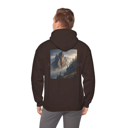 Mountain Top Unisex Hooded Sweatshirt - Cozy Creative Wear for Artists Nature Lovers Gift for Art Enthusiasts