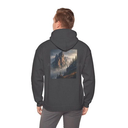 Mountain Top Unisex Hooded Sweatshirt - Cozy Creative Wear for Artists Nature Lovers Gift for Art Enthusiasts