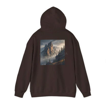 Mountain Top Unisex Hooded Sweatshirt - Cozy Creative Wear for Artists Nature Lovers Gift for Art Enthusiasts
