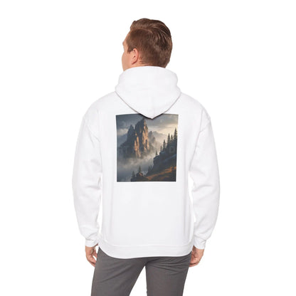 Mountain Top Unisex Hooded Sweatshirt - Cozy Creative Wear for Artists Nature Lovers Gift for Art Enthusiasts