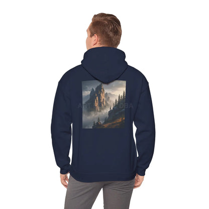 Mountain Top Unisex Hooded Sweatshirt - Cozy Creative Wear for Artists Nature Lovers Gift for Art Enthusiasts