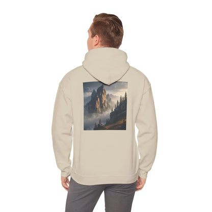 Mountain Top Unisex Hooded Sweatshirt - Cozy Creative Wear for Artists Nature Lovers Gift for Art Enthusiasts