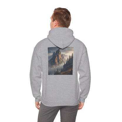 Mountain Top Unisex Hooded Sweatshirt - Cozy Creative Wear for Artists Nature Lovers Gift for Art Enthusiasts