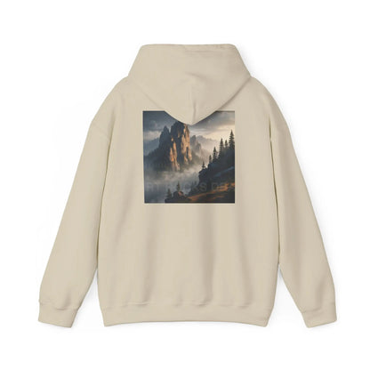 Mountain Top Unisex Hooded Sweatshirt - Cozy Creative Wear for Artists Nature Lovers Gift for Art Enthusiasts