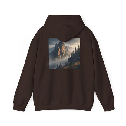 Mountain Top Unisex Hooded Sweatshirt - Cozy Creative Wear for Artists Nature Lovers Gift for Art Enthusiasts