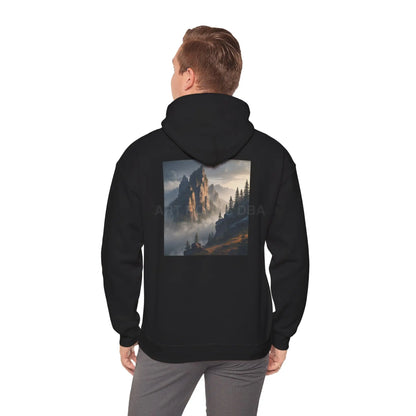 Mountain Top Unisex Hooded Sweatshirt - Cozy Creative Wear for Artists Nature Lovers Gift for Art Enthusiasts
