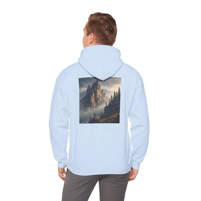 Mountain Top Unisex Hooded Sweatshirt - Cozy Creative Wear for Artists Nature Lovers Gift for Art Enthusiasts