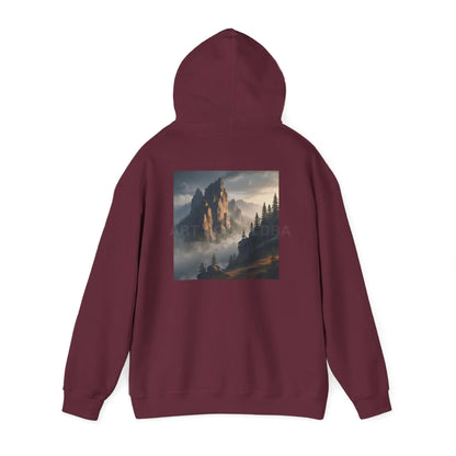 Mountain Top Unisex Hooded Sweatshirt - Cozy Creative Wear for Artists Nature Lovers Gift for Art Enthusiasts