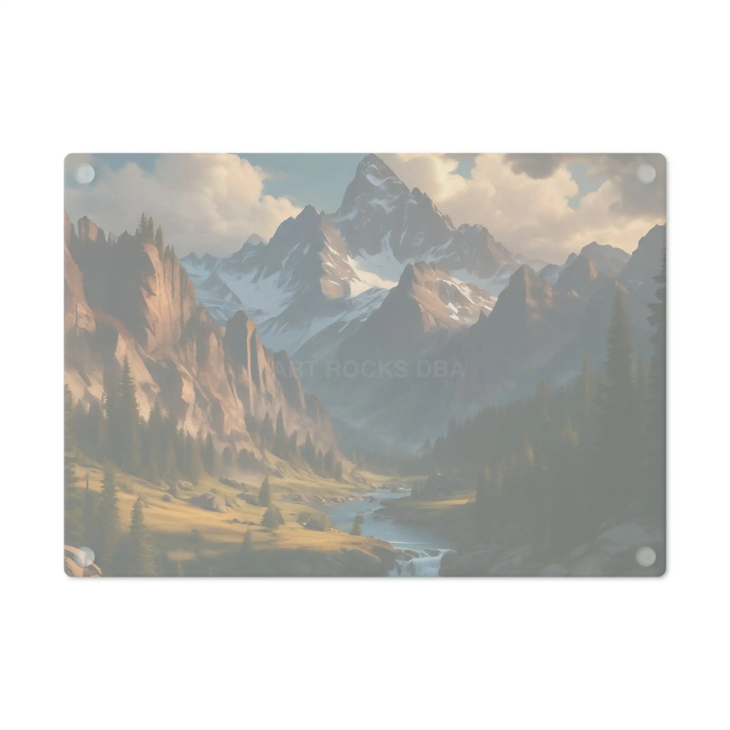 Mountain Valley Cutting Board — Scenic Alpine Landscape Charcuterie & Prep Board - Home Decor
