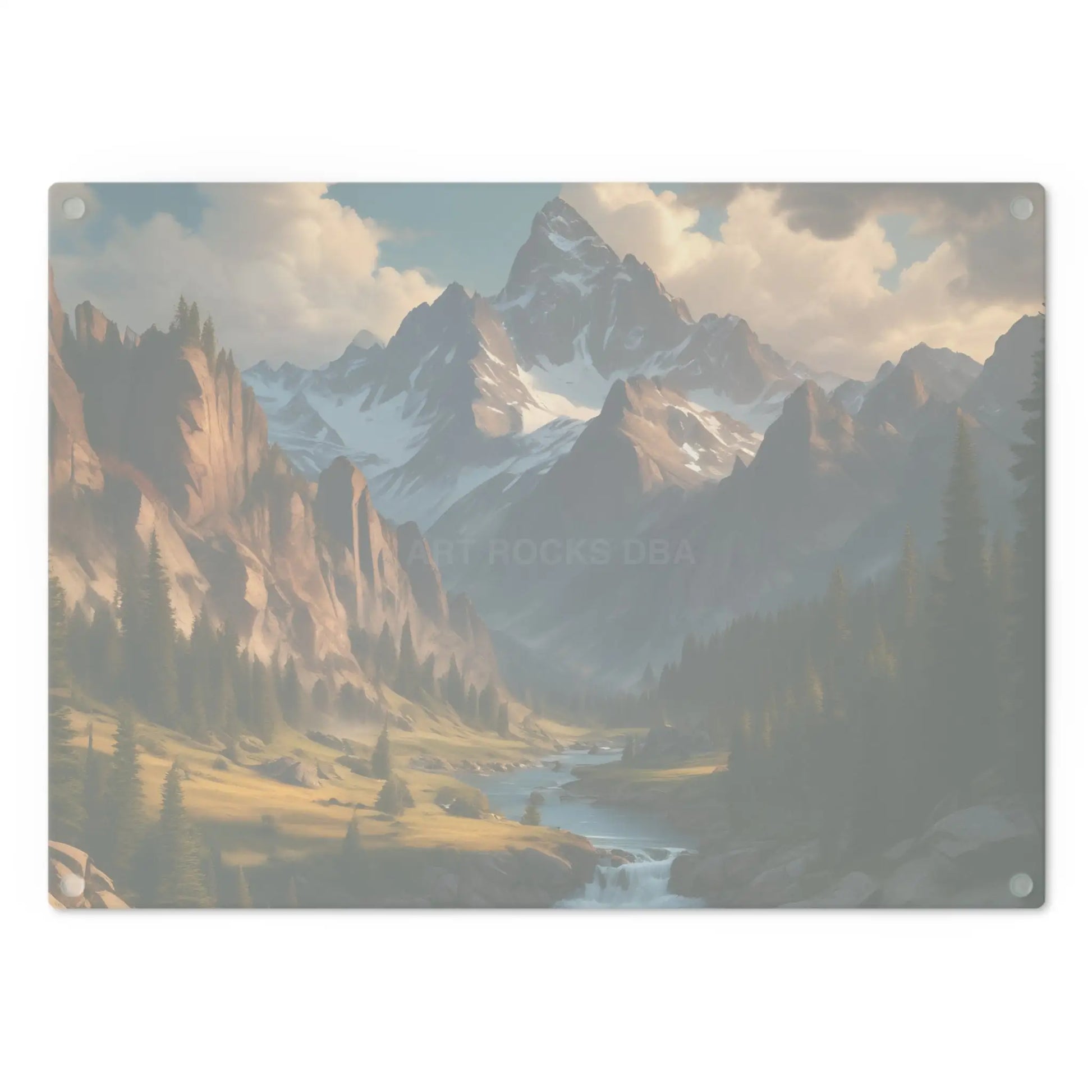 Mountain Valley Cutting Board — Scenic Alpine Landscape Charcuterie & Prep Board - Home Decor