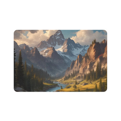 Mountain Valley Pet Food Mat — Scenic Non-Slip 12x18 Feeding Mat for Dogs & Cats - 12’’ × 18’’ / Rectangle - Pets