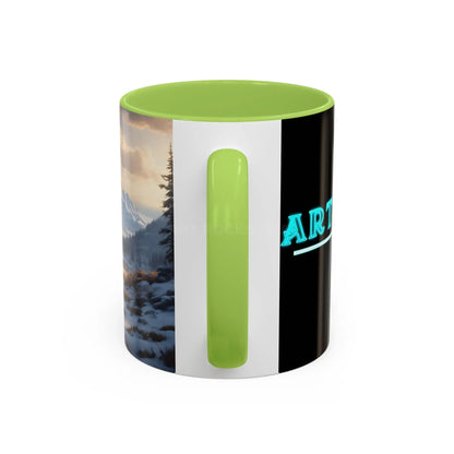 Mountain Winter Landscape Coffee Mug — Scenic Snowy Peaks Accent Mug - Mug