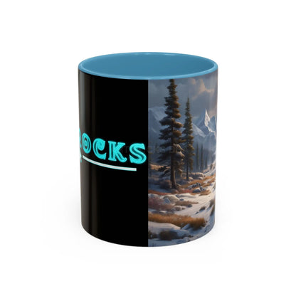 Mountain Winter Landscape Coffee Mug — Scenic Snowy Peaks Accent Mug - Mug