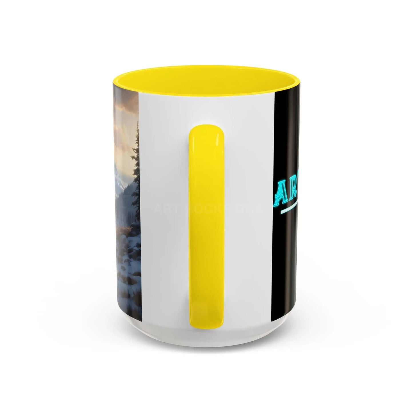 Mountain Winter Landscape Coffee Mug — Scenic Snowy Peaks Accent Mug - Mug