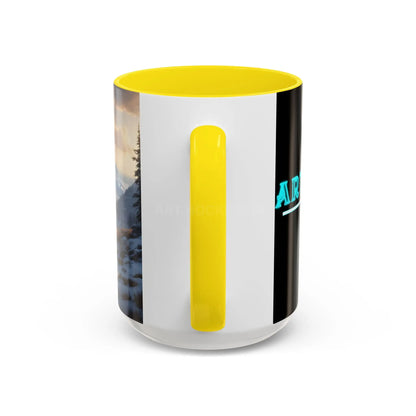 Mountain Winter Landscape Coffee Mug — Scenic Snowy Peaks Accent Mug - Mug