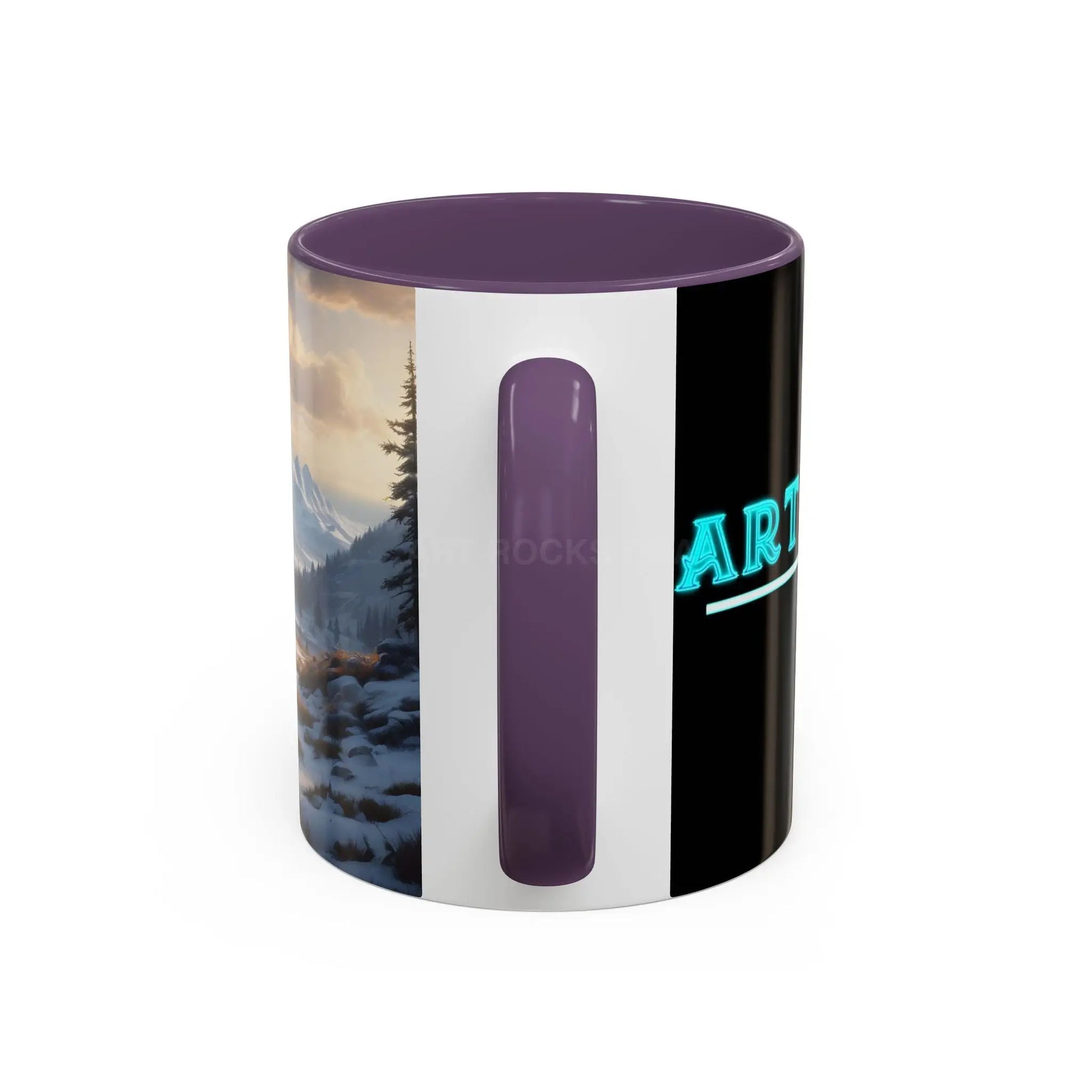 Mountain Winter Landscape Coffee Mug — Scenic Snowy Peaks Accent Mug - Mug