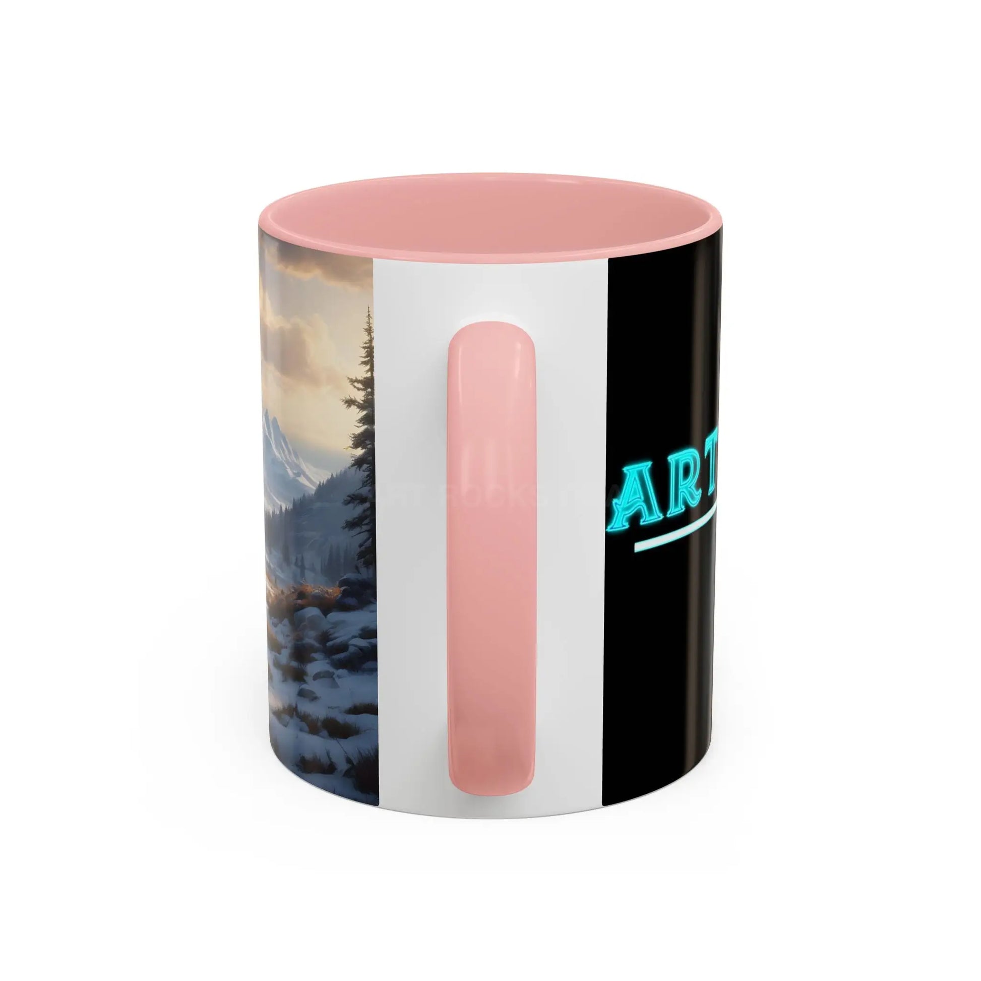 Mountain Winter Landscape Coffee Mug — Scenic Snowy Peaks Accent Mug - Mug