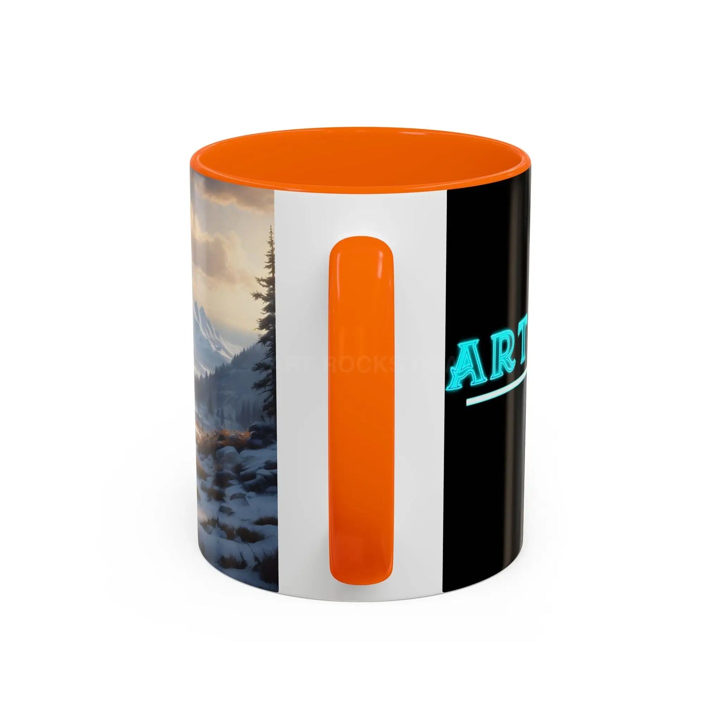 Mountain Winter Landscape Coffee Mug — Scenic Snowy Peaks Accent Mug - Mug