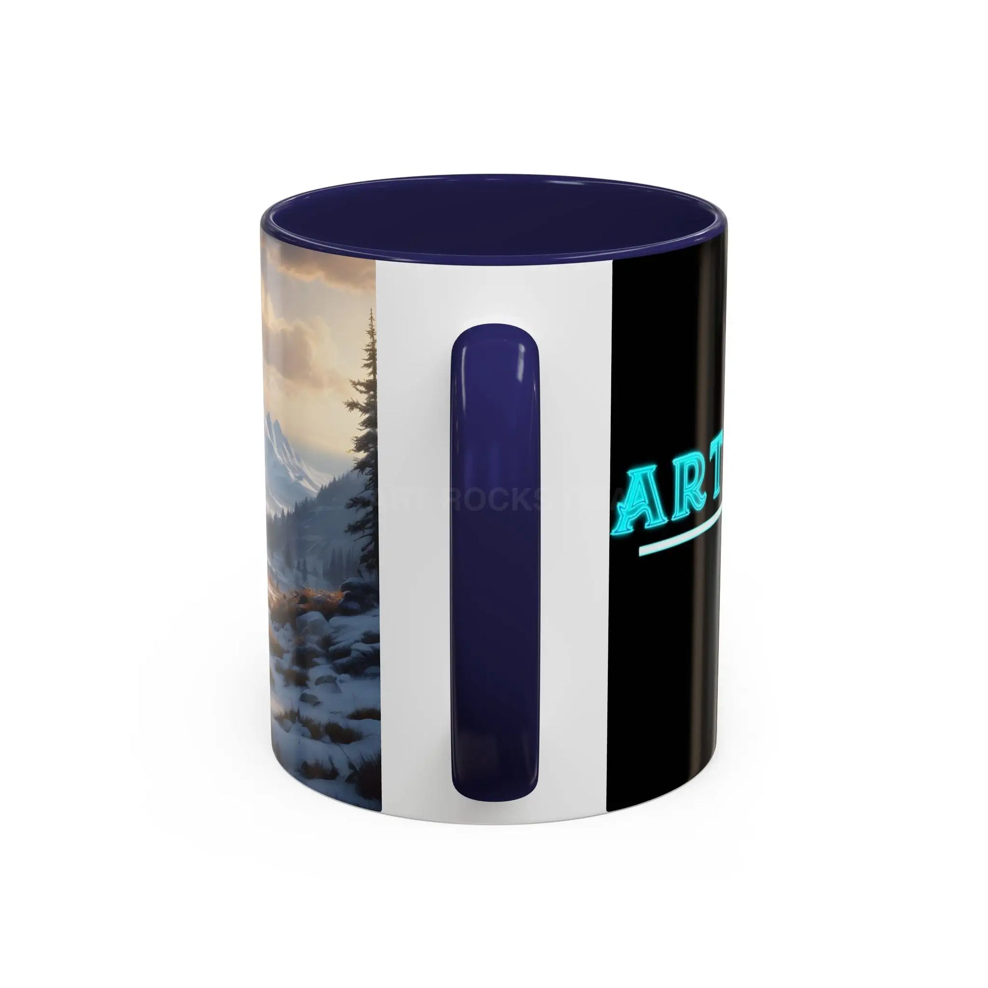 Mountain Winter Landscape Coffee Mug — Scenic Snowy Peaks Accent Mug - Mug