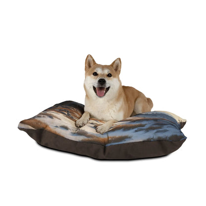Mountain Winter Landscape Pet Bed — Cozy Scenic Dog & Cat Pillow - Pets