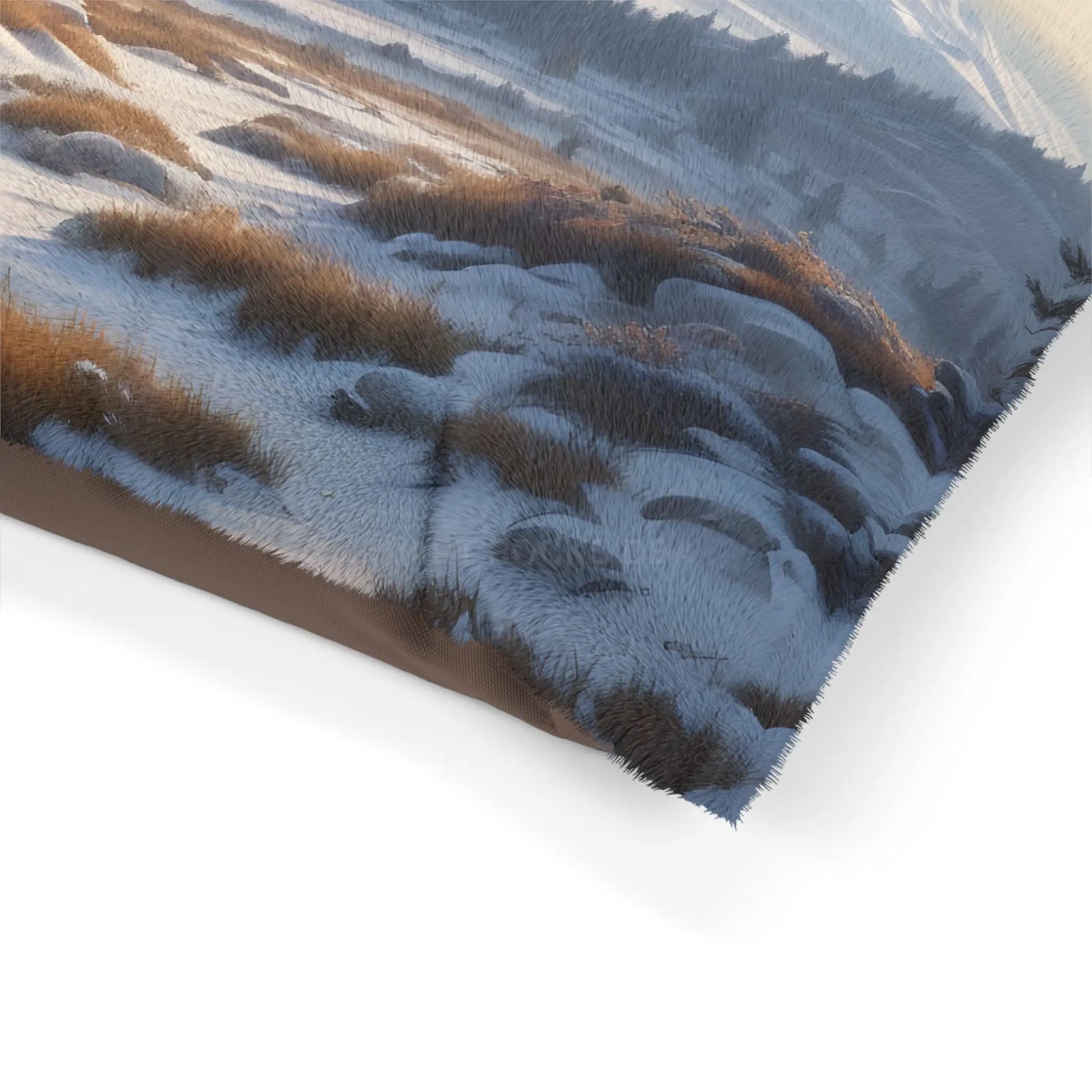 Mountain Winter Landscape Pet Bed — Cozy Scenic Dog & Cat Pillow - Pets