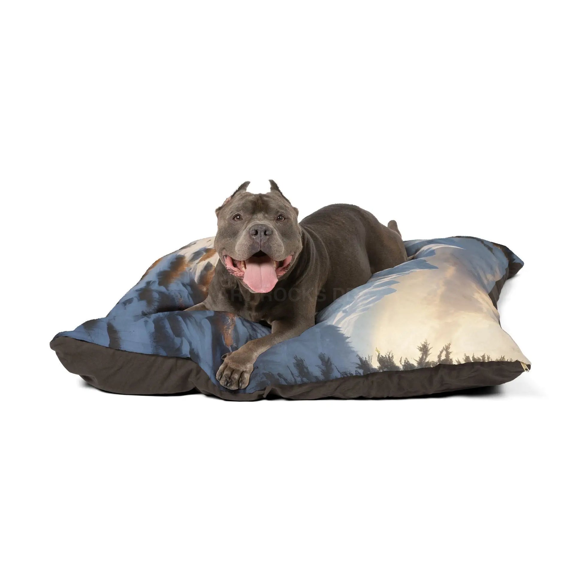 Mountain Winter Landscape Pet Bed — Cozy Scenic Dog & Cat Pillow - Pets
