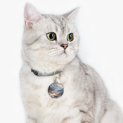 Mountain Winter Landscape Pet Tag — Scenic Snowy Valley Dog & Cat ID Charm - 1’’ - Pets